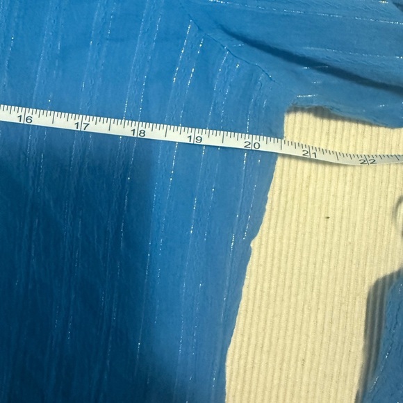 Trina Turk Relaxed Blue 3/4 Sleeve Smocked Tunic Bohemian size Large - Picture 5 of 8